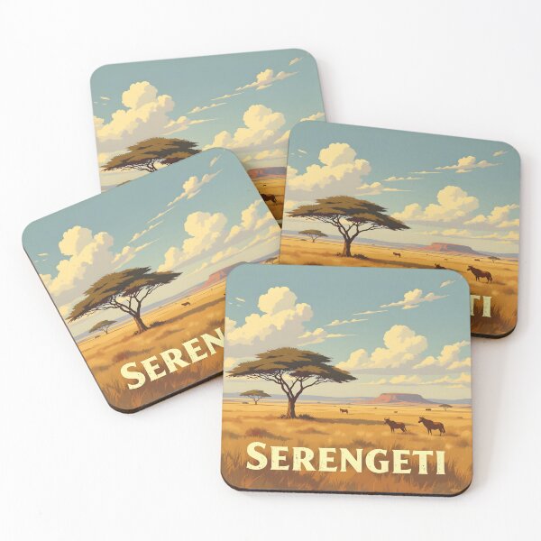 Item preview, Serengeti: Vintage-Style Painterly Travel Poster designed and sold by LSVart.