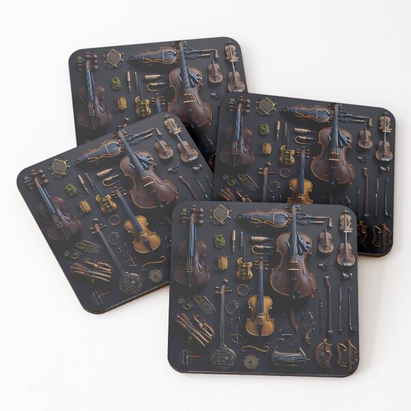 Item preview, Orchestral Harmony | Elegant String Instrument Art Print designed and sold by Vibranta Studio.