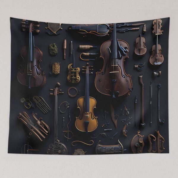 Item preview, Orchestral Harmony | Elegant String Instrument Art Print designed and sold by Vibranta Studio.