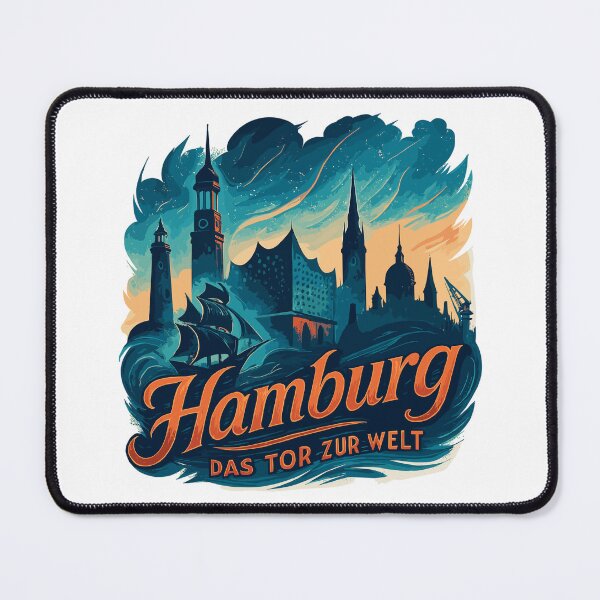 Item preview, Hamburg Gateway to the World City Silhouette Harbor Gift designed and sold by Pineapple-Tree.