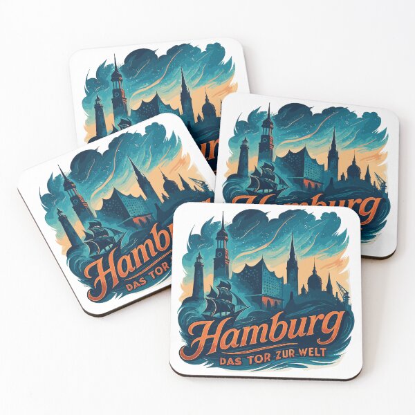 Item preview, Hamburg Gateway to the World City Silhouette Harbor Gift designed and sold by Pineapple-Tree.