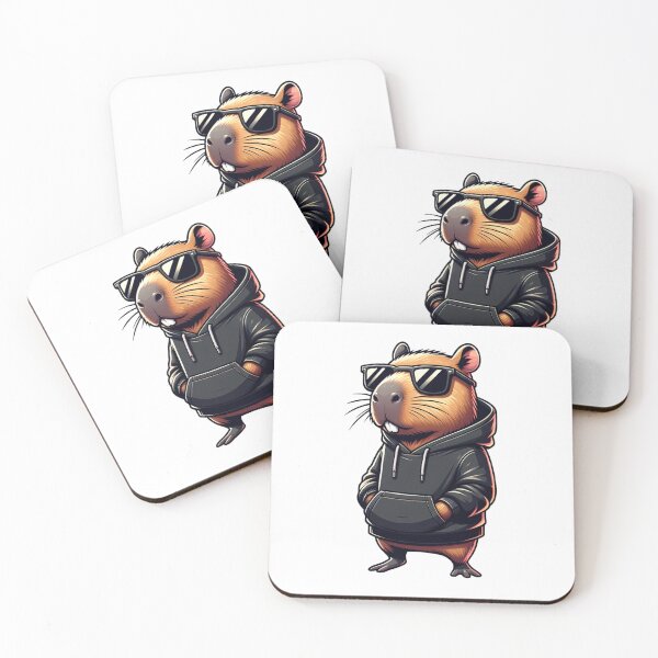 Artikelvorschau, Cool Cartoon Capybara in Black Hoodie | Funny Streetwear Animal Design entworfen und verkauft von Athor-real.