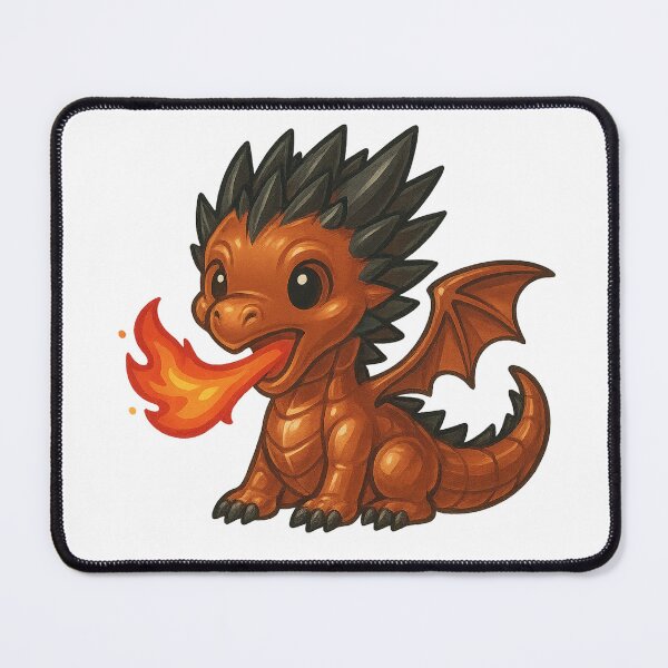 Item preview, Burnt Ember Baby Dragon – Metallic Kawaii Fire-Breather designed and sold by TheRealJoshD.