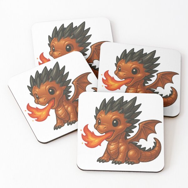 Item preview, Burnt Ember Baby Dragon – Metallic Kawaii Fire-Breather designed and sold by TheRealJoshD.