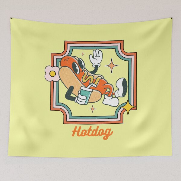 Item preview, Retro Distress Funky Style Hot Dog Sandwich designed and sold by CreativeCrewApp.