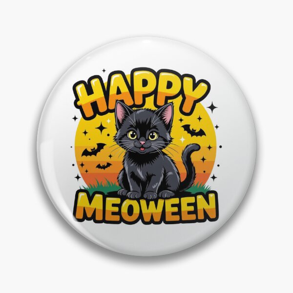 Item preview, Classic Black Cat Happy Meoween designed and sold by J-CCreations.