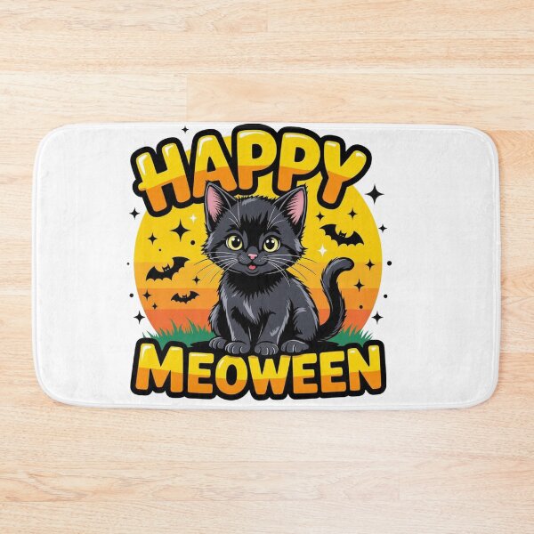 Item preview, Classic Black Cat Happy Meoween designed and sold by J-CCreations.
