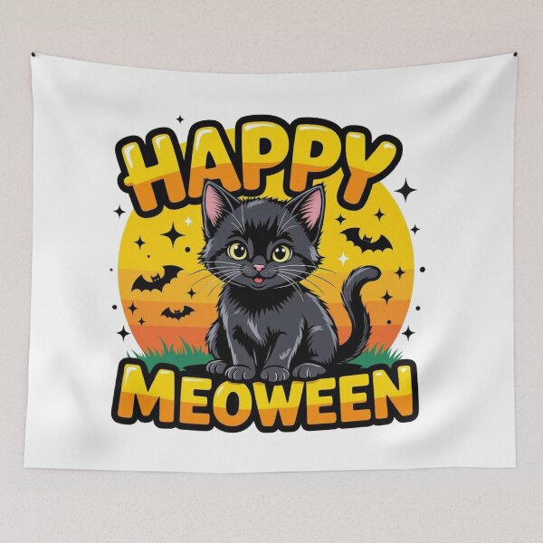 Item preview, Classic Black Cat Happy Meoween designed and sold by J-CCreations.