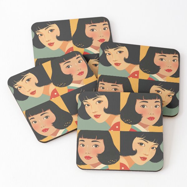 Item preview, Vintage girl illustration divided into four designed and sold by Vintage City.