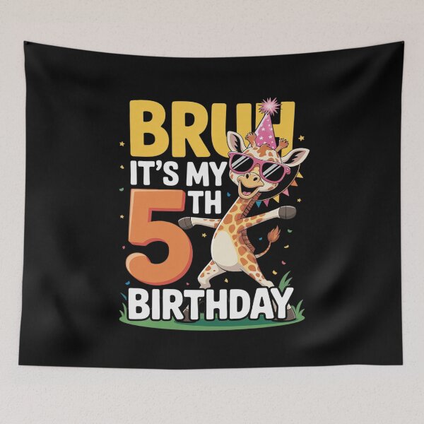 Item preview, Bruh It's My 5th Birthday Dabbing Giraffe 5 Year Old Party  designed and sold by THagBlue.