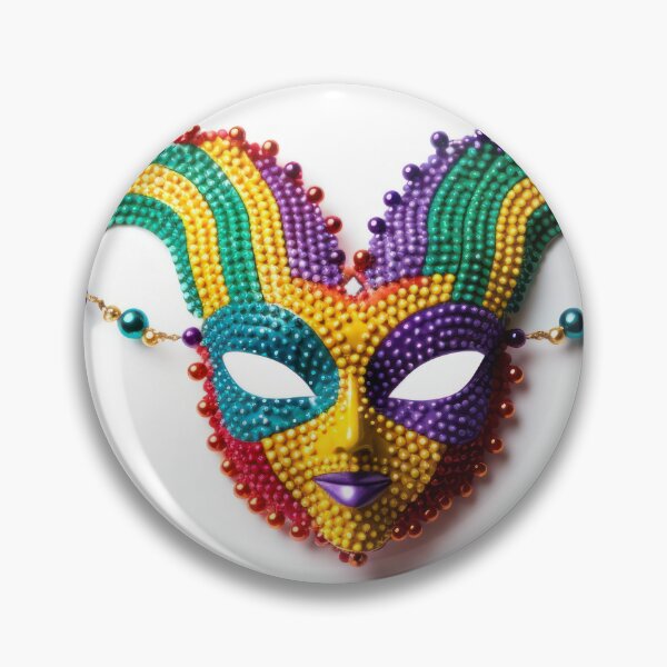 Item preview, The Jester's Jewel: Vibrant Beaded Mardi Gras Mask designed and sold by PygmyTitan Photo.
