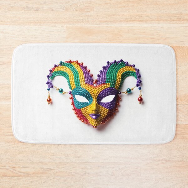Item preview, The Jester's Jewel: Vibrant Beaded Mardi Gras Mask designed and sold by PygmyTitan Photo.