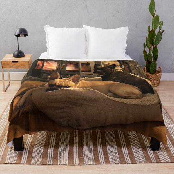 Item preview, French bulldogs by the fireplace designed and sold by LLWerk.