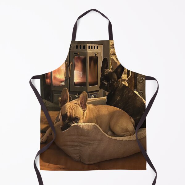 Item preview, French bulldogs by the fireplace designed and sold by LLWerk.