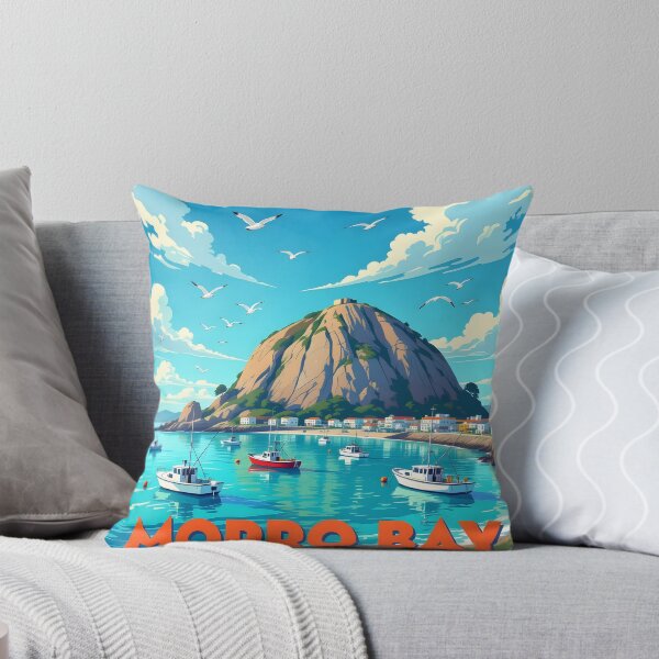 Artikelvorschau, Morro Bay: Malerisches Reiseposter im Vintage-Stil entworfen und verkauft von LSVart.