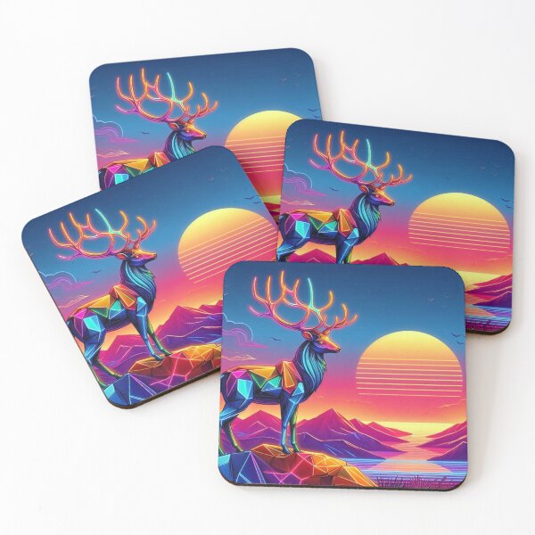 Item preview, colorful cute futuristic deer designed and sold by Dogandesighn.