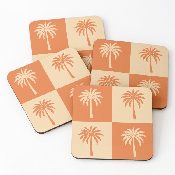 Item preview, Tangerine Tropical Palm Tree Block pattern designed and sold by MammothArt.