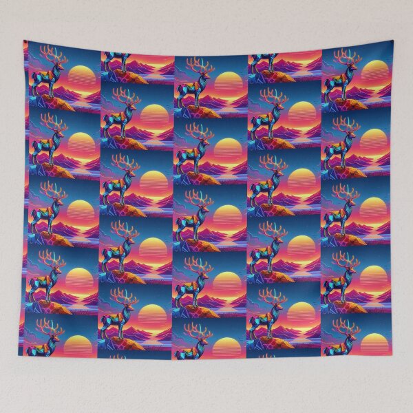 Item preview, colorful cute futuristic deer designed and sold by Dogandesighn.