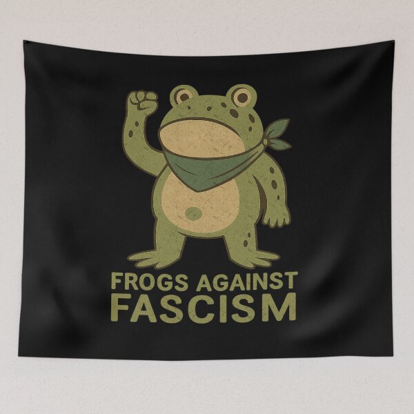 Item preview, Portland Frog Vintage Frogs Against Fascism Protest Activist Art designed and sold by FreshVibe Prints.