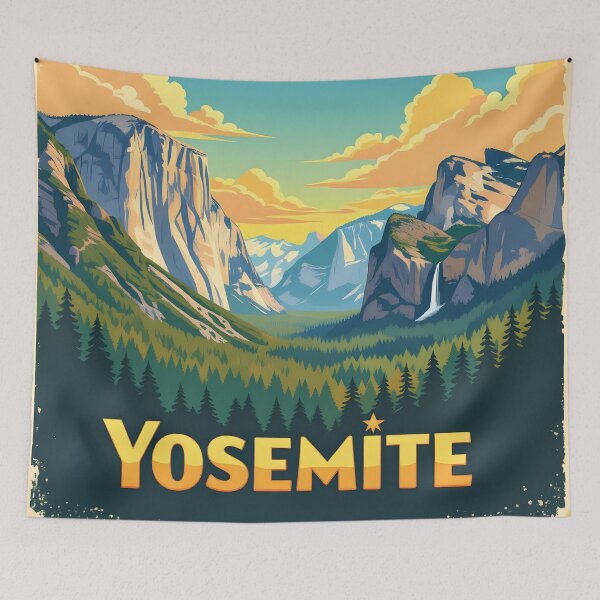 Item preview, Yosemite Valley: Vintage-Style Painterly Travel Poster designed and sold by LSVart.