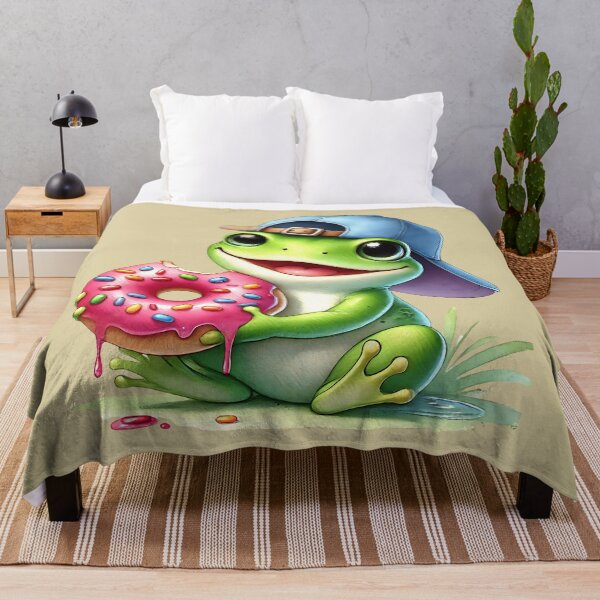 Item preview, Donut Break – Happy Frog with Sprinkles & Cap designed and sold by AwesomeBeyondLimits.