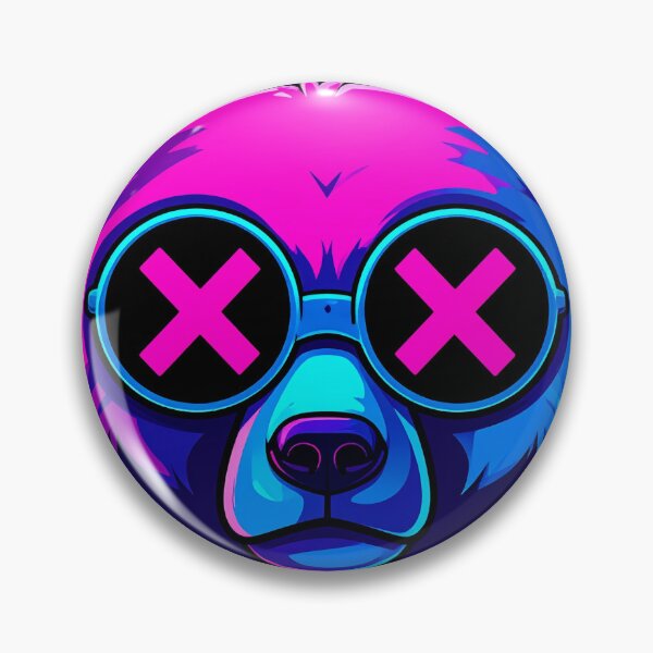 Item preview, Neon Kāws-Inspired X-Eyes Cartoon Sticker designed and sold by EchoFrames.