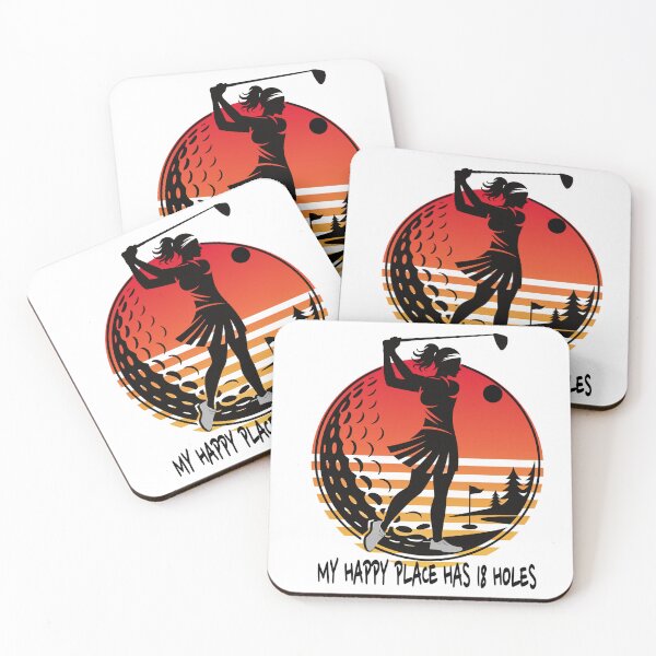 Item preview, My Happy Place Has 18 Holes_Women play golf designed and sold by Feelish.