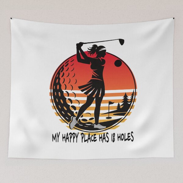 Item preview, My Happy Place Has 18 Holes_Women play golf designed and sold by Feelish.