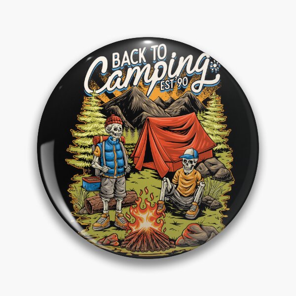 Artikelvorschau, Zurück zum Camping – Outdoor Skull Adventure Retro Design entworfen und verkauft von Lunovity Labs.