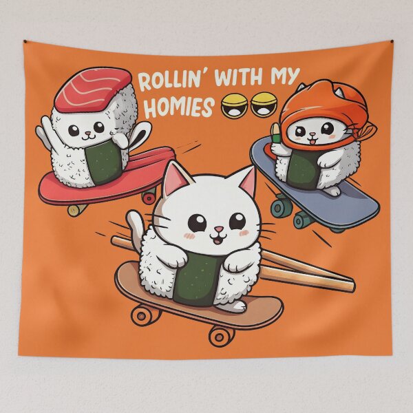 Item preview, Sushi Cat Rollin’ with my homies designed and sold by Uglyandcute.