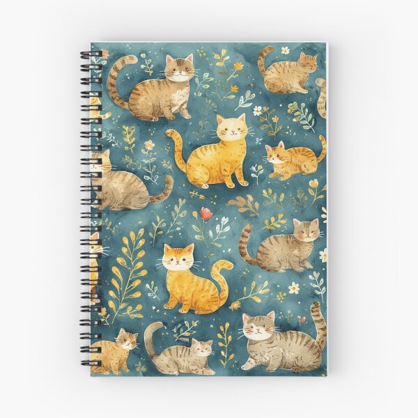 Artikelvorschau, Aquarell Ingwer & Braune Katzen auf weichem Teal entworfen und verkauft von CamiGraphix.
