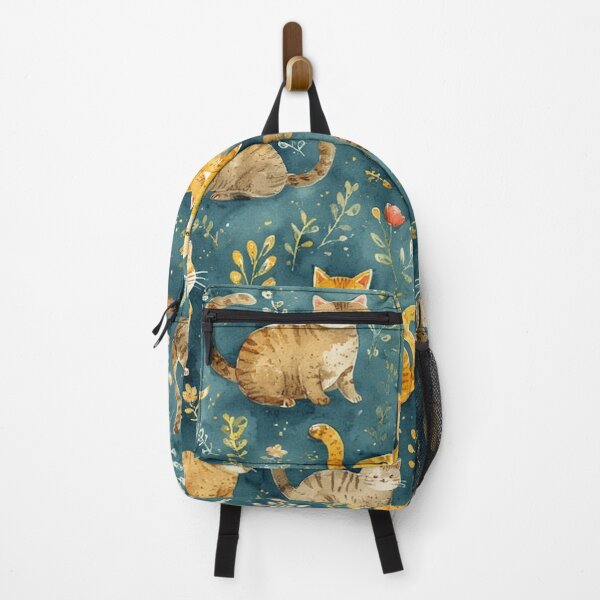Item preview, Watercolor Ginger & Brown Cats on Soft Teal  designed and sold by CamiGraphix.