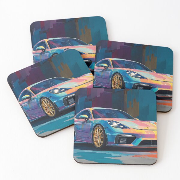 Item preview, Porsche 718 Cayman GT4 Sports Car Wall Art Print designed and sold by AutoPopStudio.