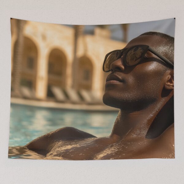 Item preview, Man lounging by the pool designed and sold by anytka.