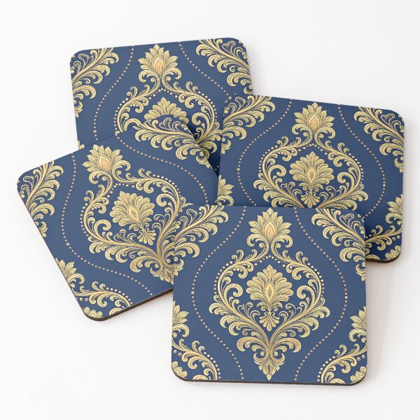 Item preview, Classic Baroque Seamless Pattern – Ornamental Gold and Royal Blue Luxury Design for Wallpaper and Fashion designed and sold by SaicoGN.
