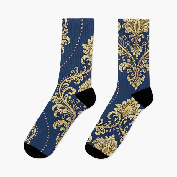 Item preview, Classic Baroque Seamless Pattern – Ornamental Gold and Royal Blue Luxury Design for Wallpaper and Fashion designed and sold by SaicoGN.
