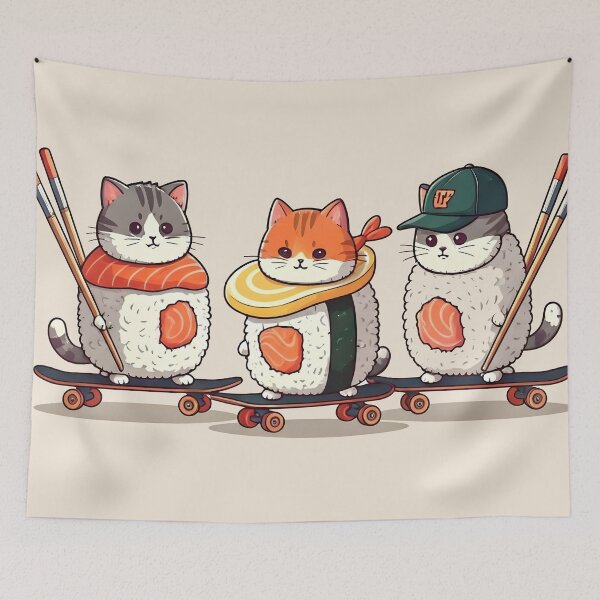 Item preview, Sushi Cat Rollin’ with my homies designed and sold by Uglyandcute.