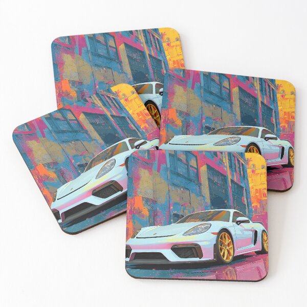 Item preview, Pop Art Style Porsche 718 Cayman GT4 Wall Hanging designed and sold by AutoPopStudio.