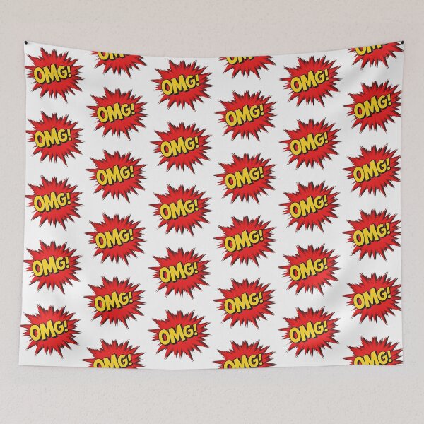 Item preview, OMG! – Bold Pop Art Comic Explosion Text with Red Starburst on White Background designed and sold by PixelVibe782.