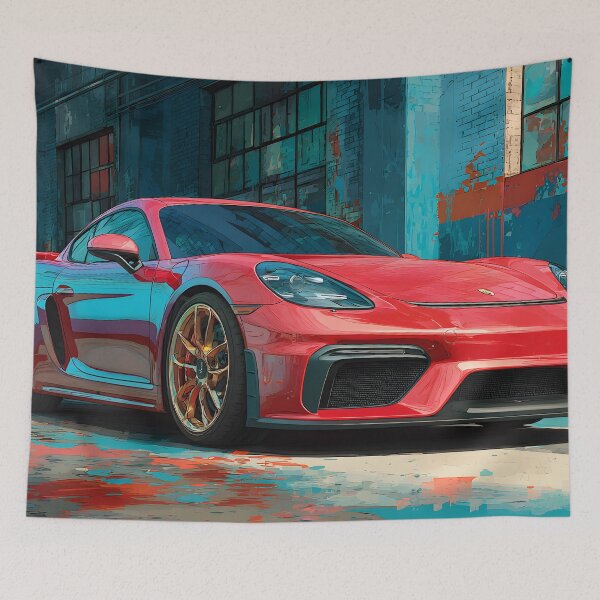 Item preview, Porsche 718 Cayman GT4 Automotive Pop Art Print designed and sold by AutoPopStudio.
