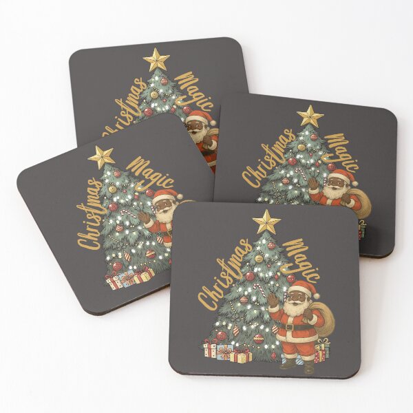 Item preview, Black Santa: Christmas Magic tree presents holiday designed and sold by BeebsAndNugget.