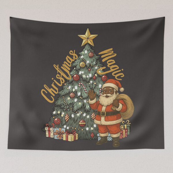 Item preview, Black Santa: Christmas Magic tree presents holiday designed and sold by BeebsAndNugget.