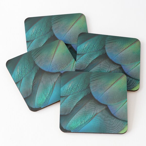 Item preview, A close-up of the vibrant teal and green feather texture designed and sold by anytka.