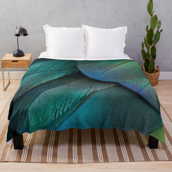Item preview, A close-up of the vibrant teal and green feather texture designed and sold by anytka.
