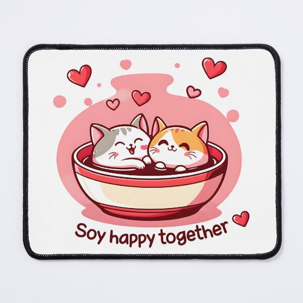 Item preview, Sushi Cat Soy happy together designed and sold by Uglyandcute.