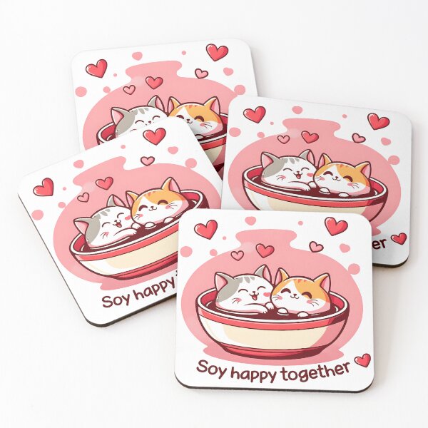 Item preview, Sushi Cat Soy happy together designed and sold by Uglyandcute.
