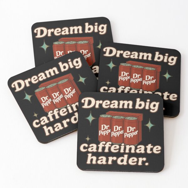 Item preview, Dream Big, Caffeinate Harder – Y2K Dr Pepper Can Box Sticker designed and sold by POD DYNASTY | Original Print On Demand T-Shirt Graphics.