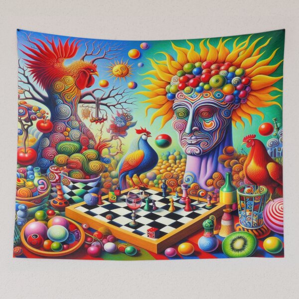 Item preview, The Rooster Gambit – Surreal Assembly of Strategy and Spectacle designed and sold by daweave77.