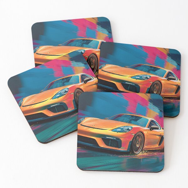 Item preview, Porsche 718 Cayman GT4 Retro Pop Art Wall Décor designed and sold by AutoPopStudio.