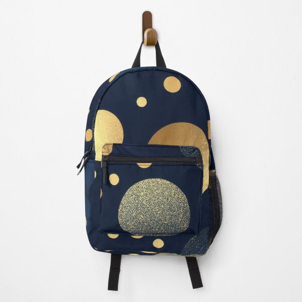 Item preview, Gilded seamless pattern with gold foil polka dots on a navy blue background designed and sold by anytka.